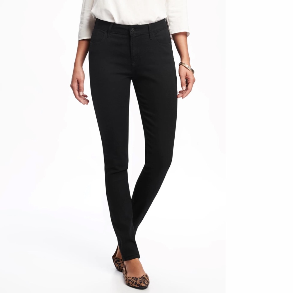 Old Navy Women Mid-Rise Super Skinny Jeans Black 5 Pocket 10 / 30W